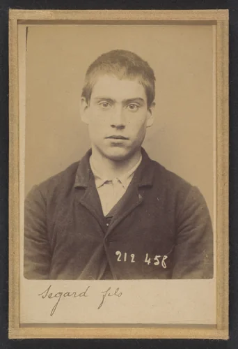 Segard. Émilien (dit Segard Fils). 18 ans, né à Saloüel (Somme). Peintre en voitures. Anarchiste. 2/7/94. by Alphonse Bertillon, photograph, 1894