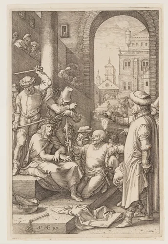 The Crowning with Thorns, from The Passion by Hendrick Goltzius, print, 1597