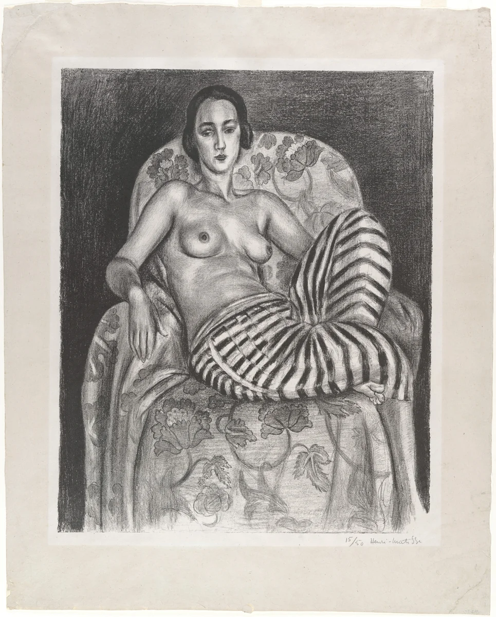 Large Odalisque in Striped Pantaloons (Grande Odalisque à culotte bayadère) by Henri Matisse, print, 1925