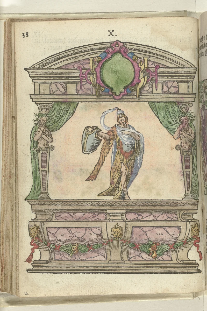 Toneel met personificatie van het Geloof (Fides), 1578 by Antoni van Leest, print, 1578-1579