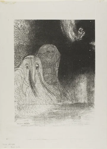 I Have Sometimes Seen in the Sky What Seemed Like Forms of Spirits, plate 21 of 24 by Odilon Redon, print, 1896