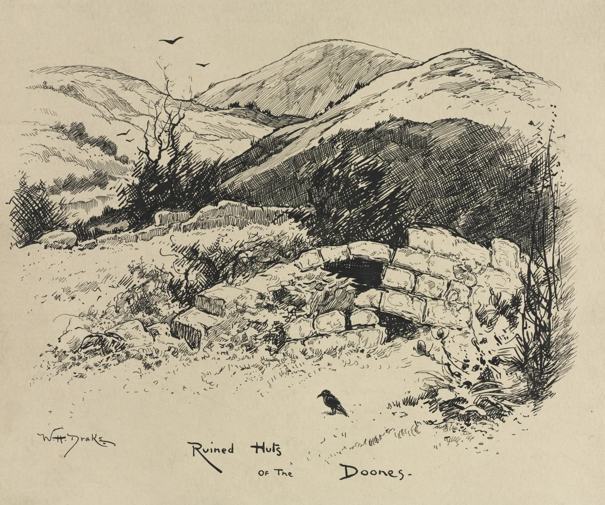 Tail Piece for Chapter LXXI from "Lorna Doone" by William Henry Drake, drawing, 1889