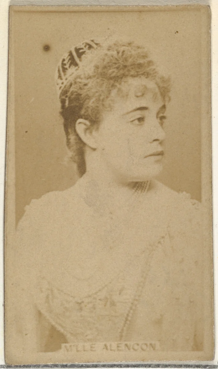 M'lle Alencon, from the Actors and Actresses series (N145-8) issued by Duke Sons & Co. to promote Duke Cigarettes by W. Duke, Sons & Co., photograph, 1890-1895