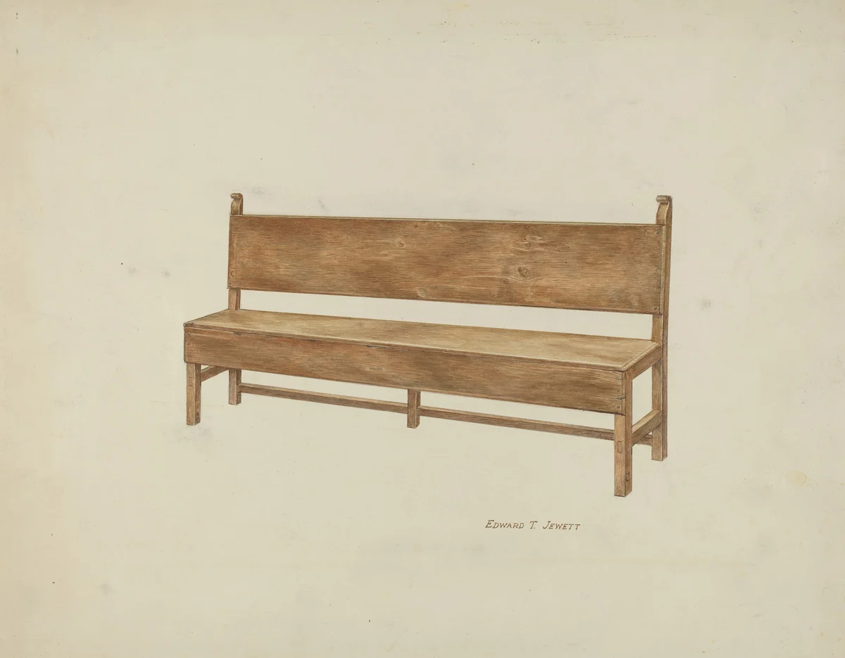 Mission Bench by Edward Jewett, index of american design, 1936