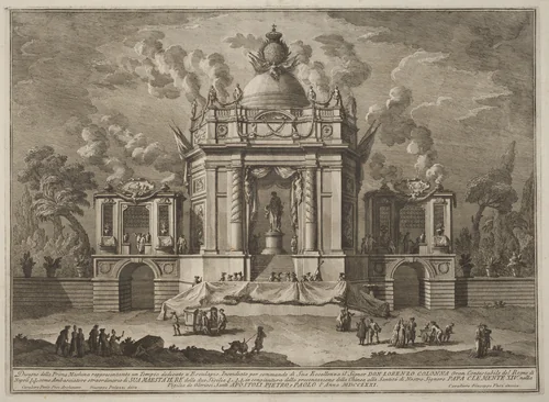 The Prima Macchina for the Chinea of 1771: The Temple of Asclepius by Giuseppe Vasi, print, 1771