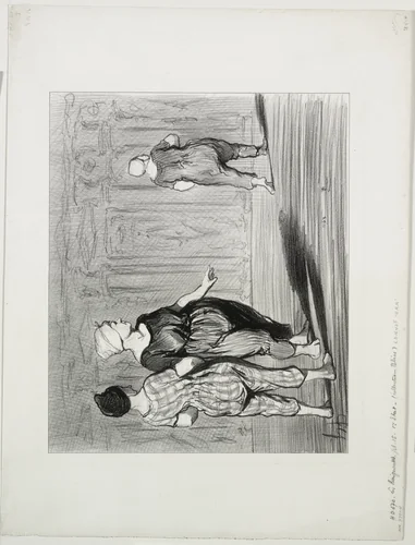 Madame Coquardeau still has a pretty figure after all!... by Honoré Daumier, print, 1847