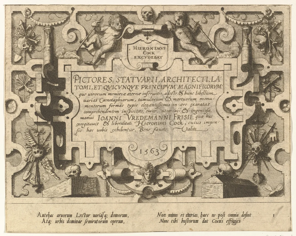 Cœnotaphiorum (title page) by Hans Vredeman de Vries, print, 1563