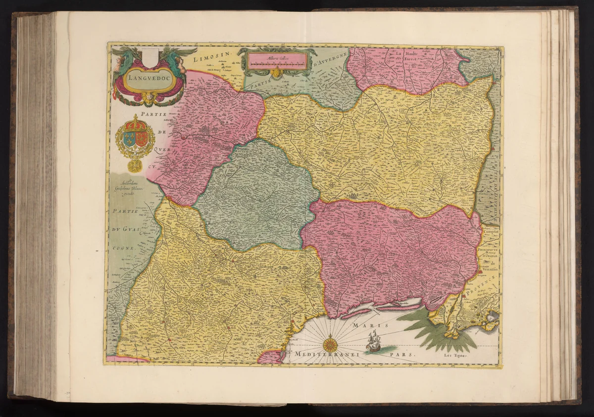 Kaart van Languedoc by anonymous, print, 1631-1672