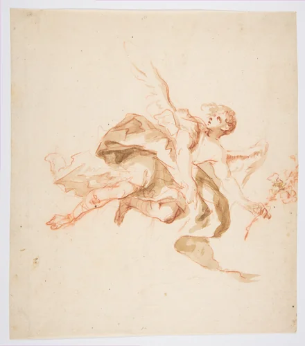 An Angel holding a Lily by Cosmas Damian Asam, drawing, 1706-1739