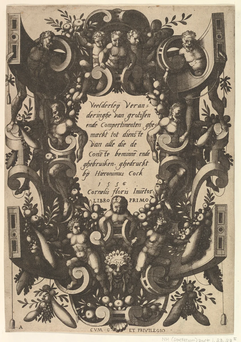 [Four plates of ornamental panels] by Cornelis Floris, book, 1554-1571