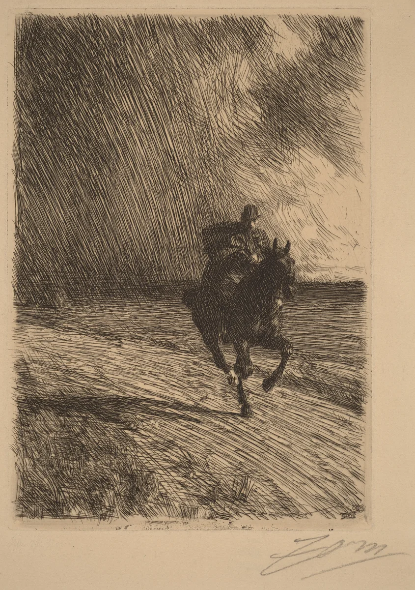 Storm by Anders Zorn, print, 1891