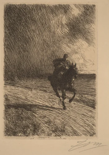 Storm by Anders Zorn, print, 1891