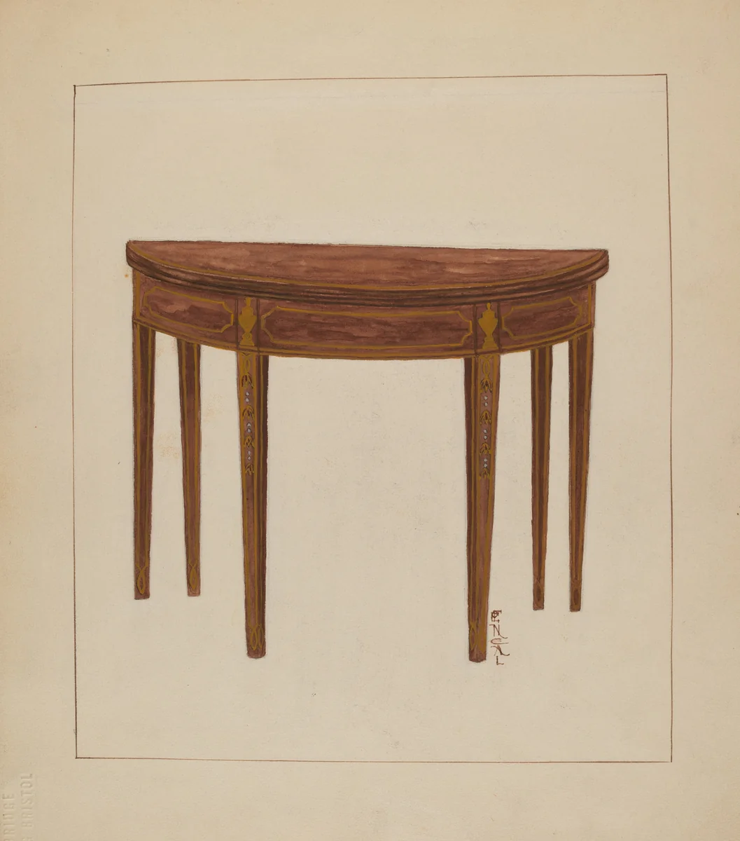 Card Table by Florence Neal, index of american design, 1936