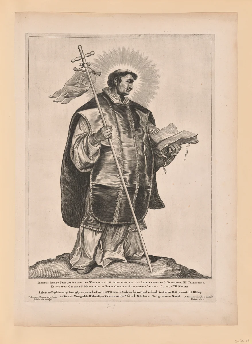 Saint Marcellinus, from Saints of the North and South Netherlands by Cornelis Visscher, print, 1650
