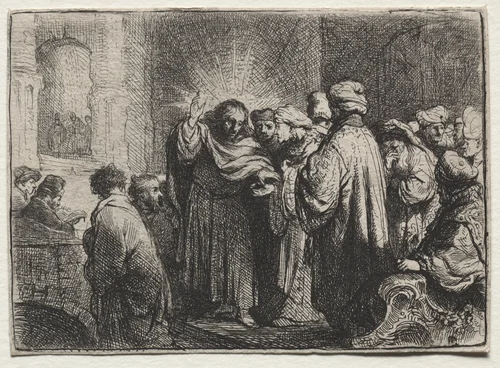 The Tribute Money by Rembrandt van Rijn, print, 1630-1640