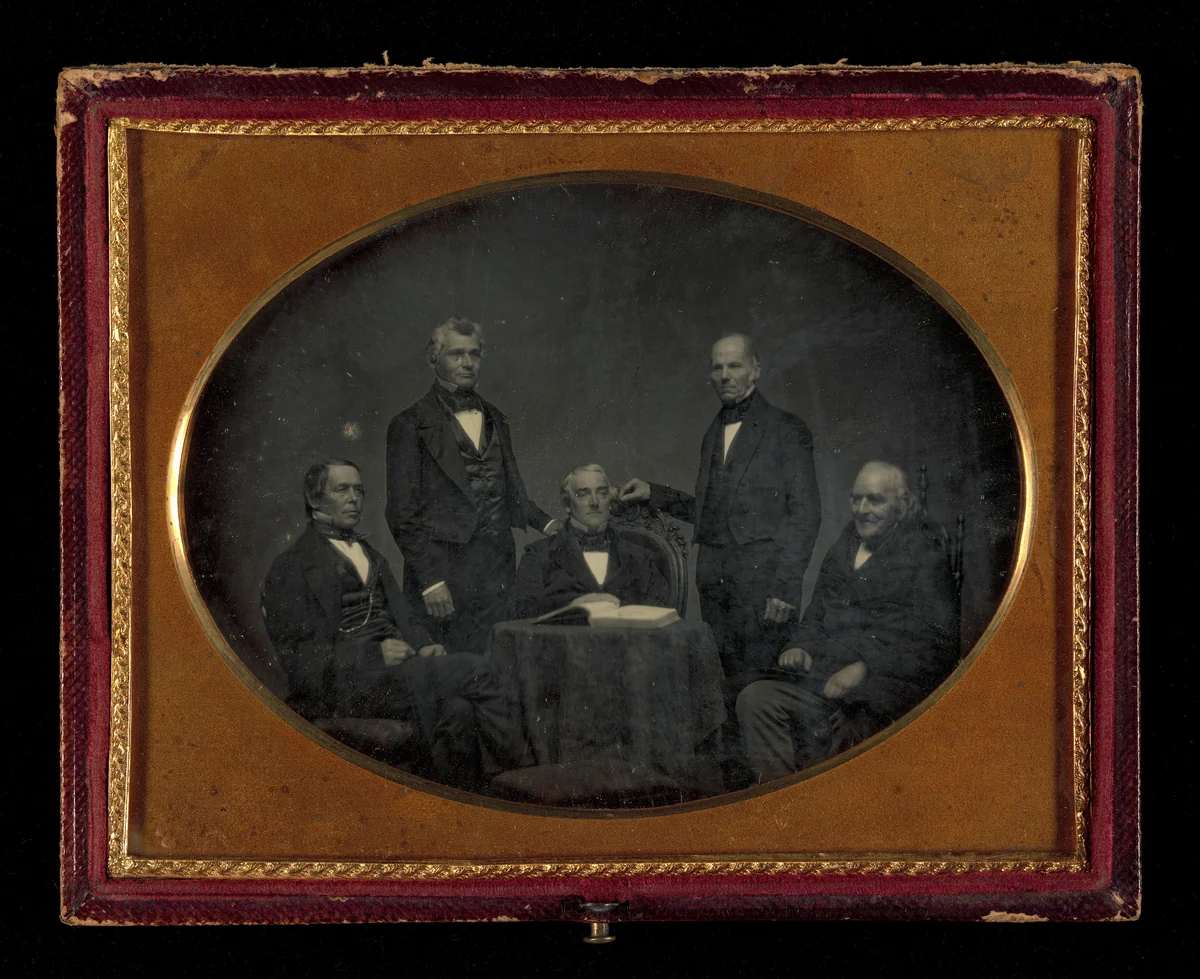 [Rev. Mr. Frederick T. Gray and Deacons of Old Bullfinch Street Church] by John Adams Whipple, photograph, 1840-1850