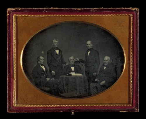 [Rev. Mr. Frederick T. Gray and Deacons of Old Bullfinch Street Church] by John Adams Whipple, photograph, 1840-1850