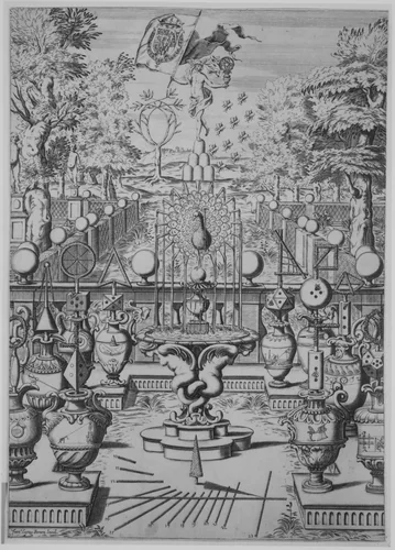 Garden of Mathematical Sciences by Francesco Curti, print, 1615-1670