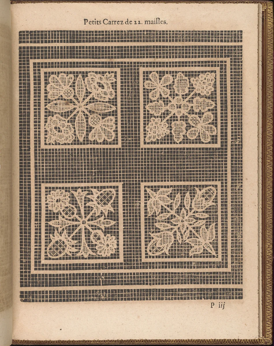 La Pratique de l'Aiguille, page 58 (recto) by Matthias Mignerak, book, 1605