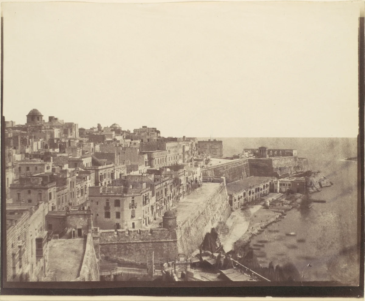 [The Harbor at Valletta, Malta] by Calvert Richard Jones, photograph, 1850-1859