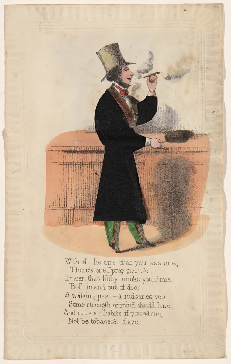 Comic Valentine (anti-smoking) by anonymous, other, 1845-1855