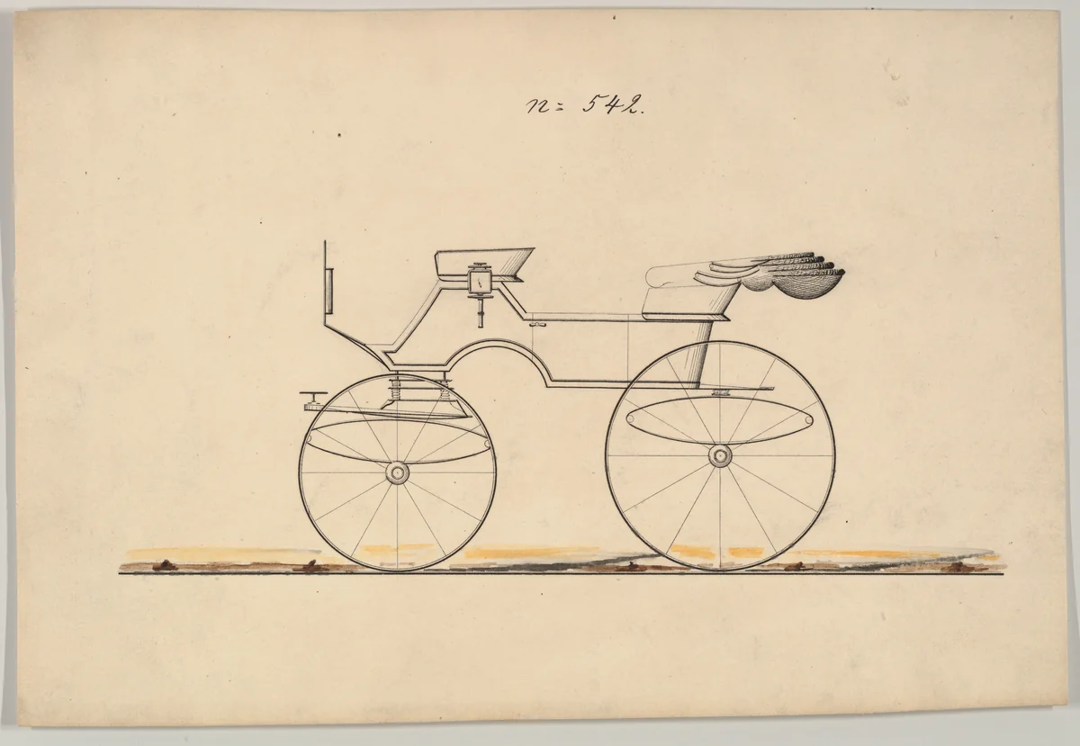 Design for Phaeton, no. 542 by Brewster & Co., drawing, 1850-1874
