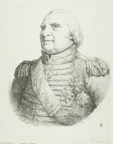 Portrait of Louis XVIII by Pierre Nolasque Bergeret, print, 1816