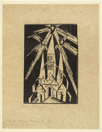 Cathedral (Kathedrale) [small trial block] by Lyonel Feininger, print, 1919