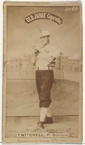 Lawrence Grant "Larry" Twitchell, Pitcher, Detroit Wolverines, from the Old Judge series (N172) for Old Judge Cigarettes by Goodwin & Company, photograph, 1887