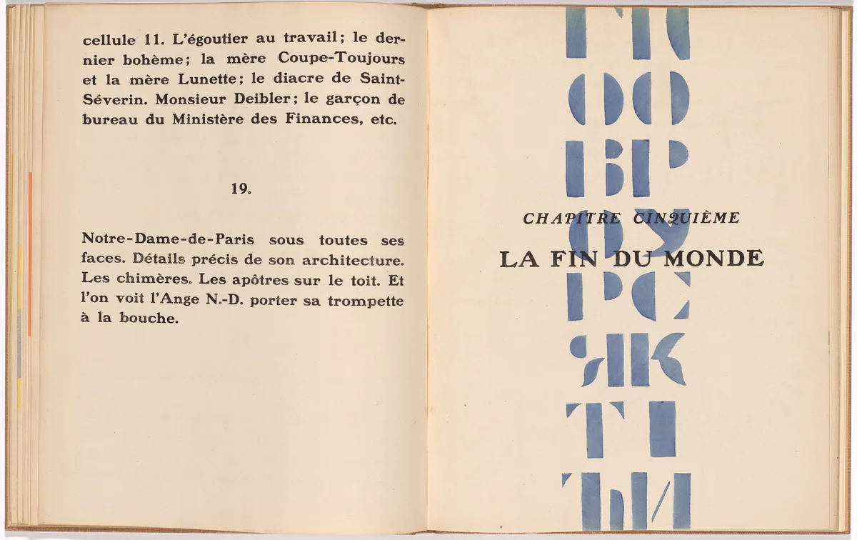 Chapter title (folio 17) from La Fin du monde filmée par l'ange de N.-D. (The End of the World Filmed by the Angel of Notre Dame) by Fernand Léger, illustrated book, 1919
