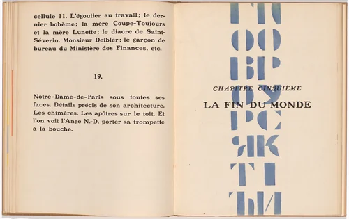 Chapter title (folio 17) from La Fin du monde filmée par l'ange de N.-D. (The End of the World Filmed by the Angel of Notre Dame) by Fernand Léger, illustrated book, 1919