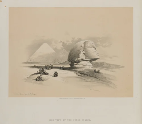 Egypt and Nubia, Volume I: The Great Sphinx, Pyramids of Gezeeh by Louis Haghe, print, 1846