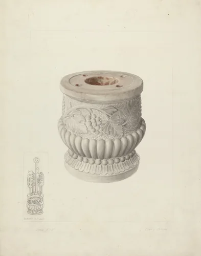 Carved Stone Urn by Clyde L. Cheney, index of american design, 1935-1942