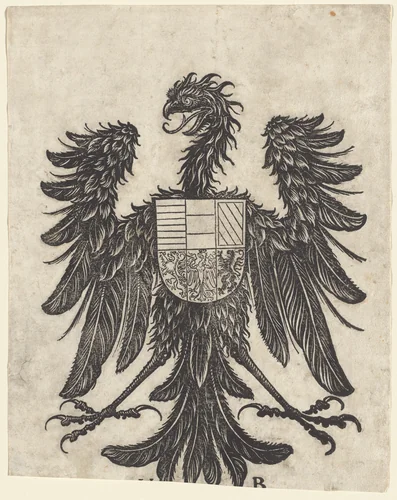 Coat of Arms with a Single Eagle by Hans Burgkmair, print, 1473-1531