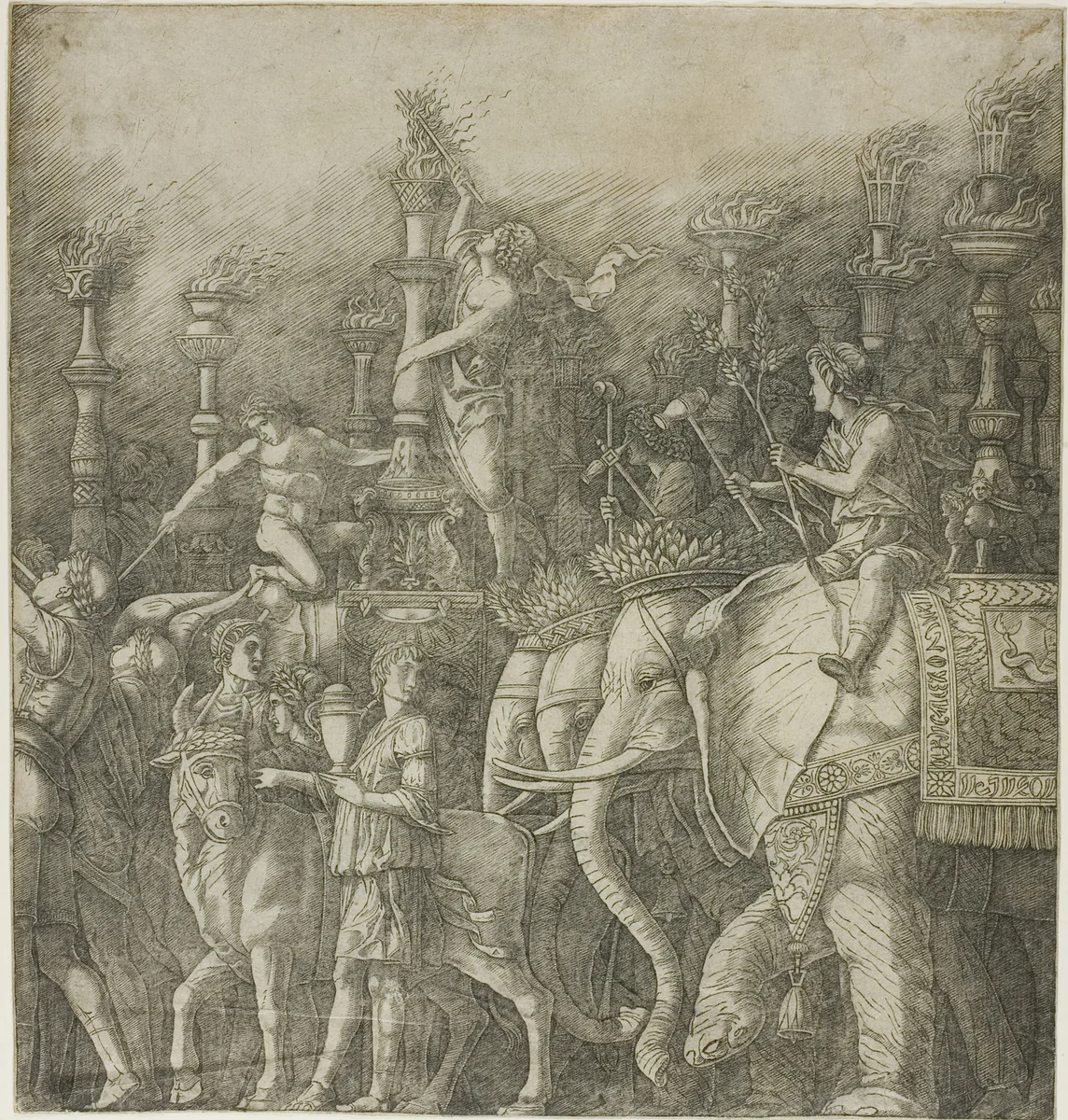 The Elephants, from The Triumph of Julius Caesar by Andrea Mantegna, print, 1493-1503