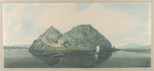 Dumbarton Rock from the South by Joseph Farington, drawing, 1788