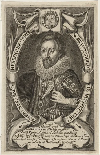 William Herbert, Third Earl of Pembroke by Anonymous Artist; Simon van de Passe, print, 1595-1647