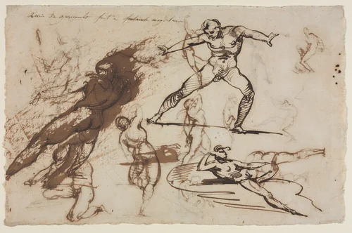 Sheet of Sketches (recto) by Théodore Géricault, drawing, 1819