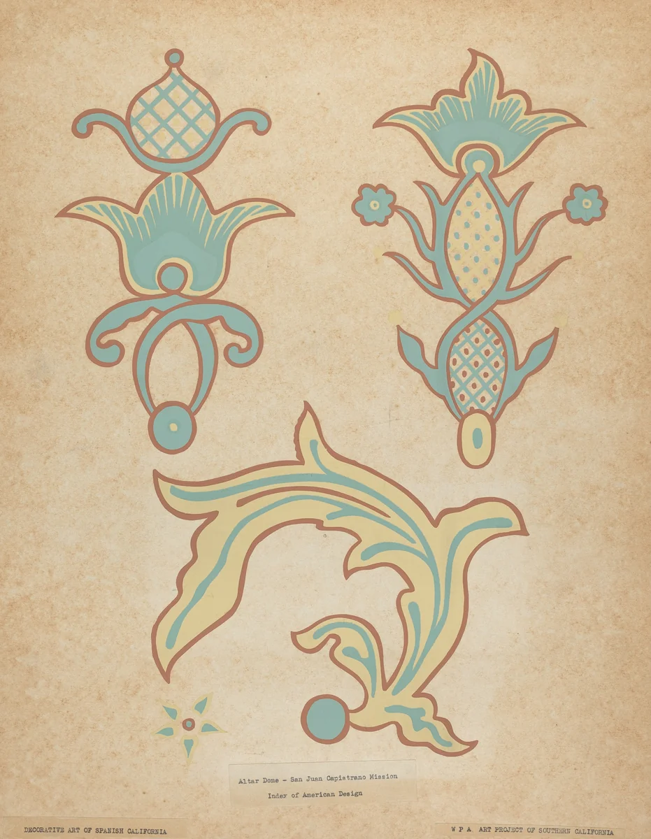 San Juan Capistrano Altar Dome from the portfolio "Decorative Art of Spanish California" by American 20th Century, index of american design, 1935-1942