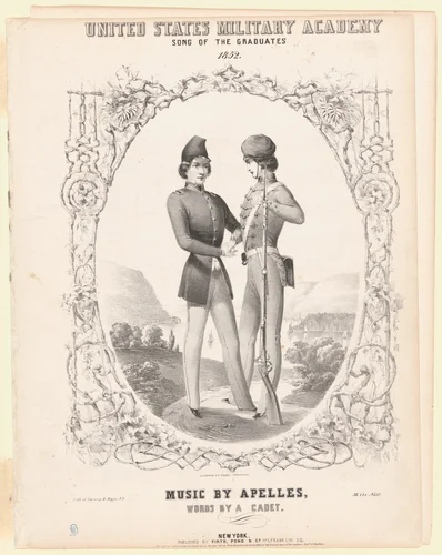 Design cover for West Point Song of the Graduates by James McNeill Whistler, print, 1852