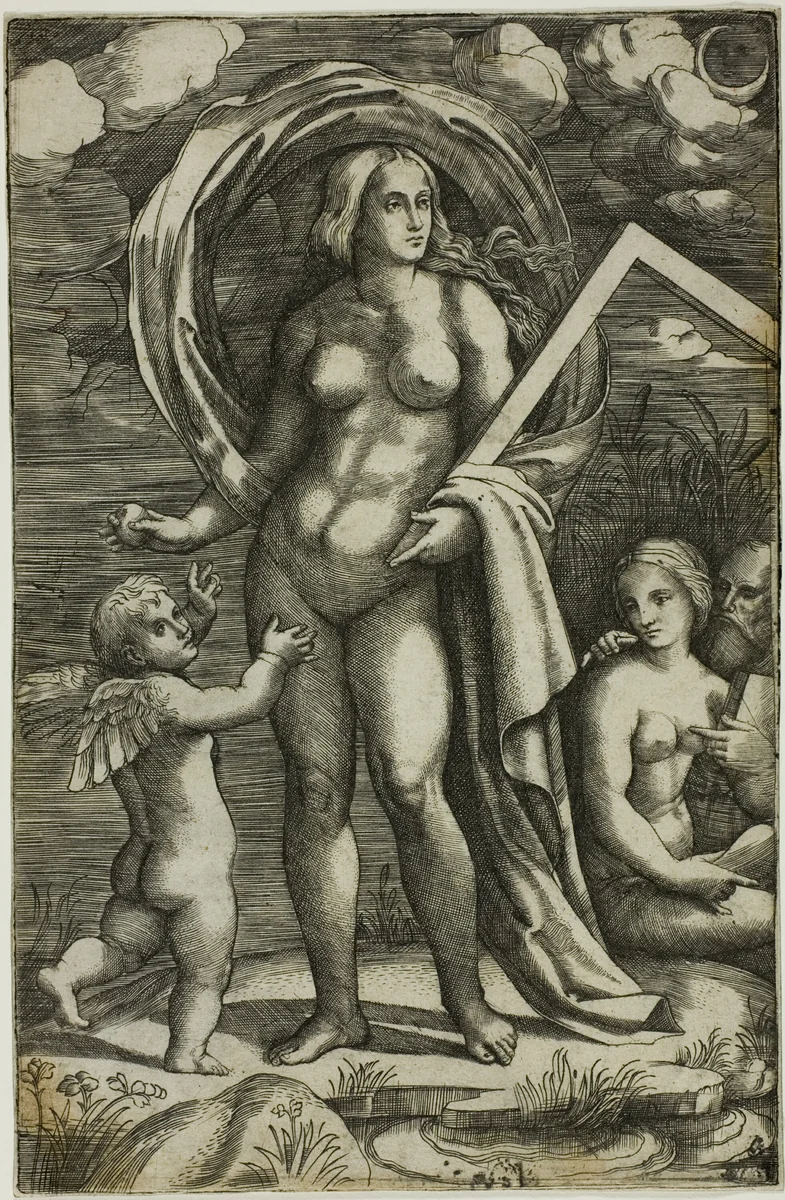 Venus and Cupid by Jacopo Francia, print, 1506-1540