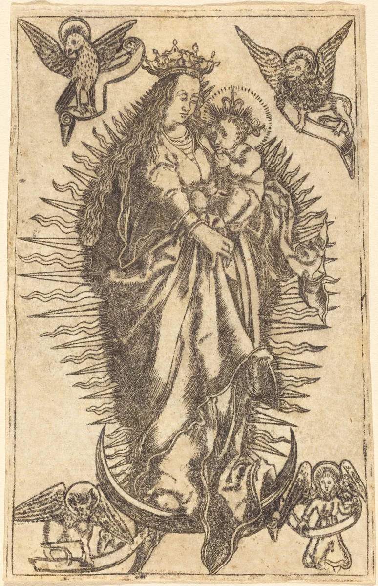 Madonna and Child by German 16th Century, print, 1500-1599