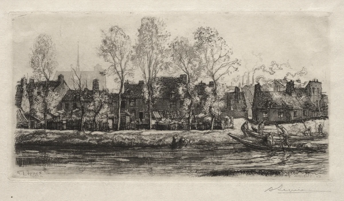Amiens, the Banks of the Somme by Auguste Louis Lepère, print, 1907