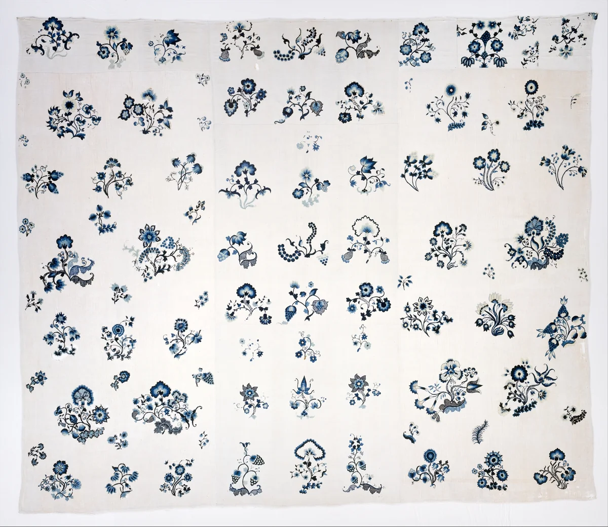 Embroidered bed hangings by Ruth Culver Coleman, artwork, 1757-1775