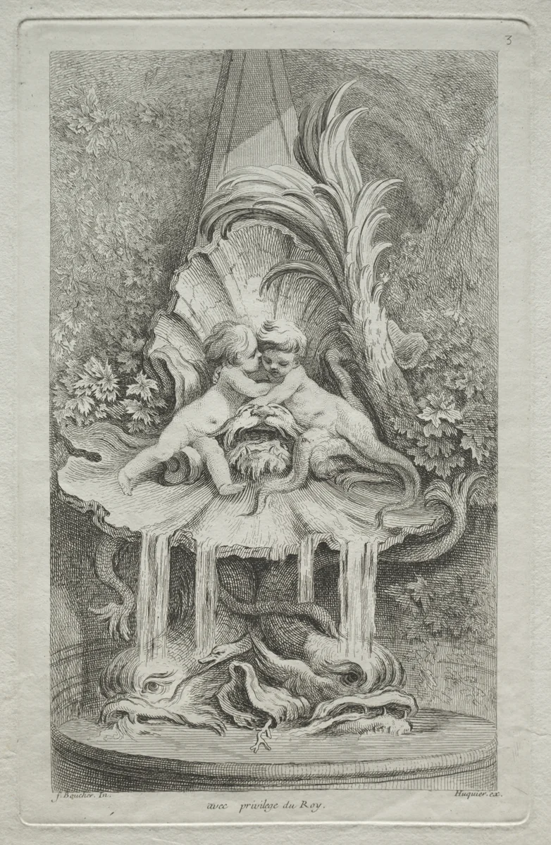 Book of Fountains: No. 3 by Gabriel Huquier, print, 1731-1741