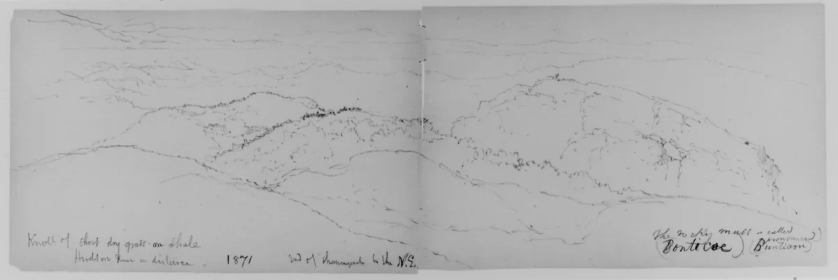 Shawangunk Mt., Catskills, 1871 (from Sketchbook) by Daniel Huntington, artwork, 1870
