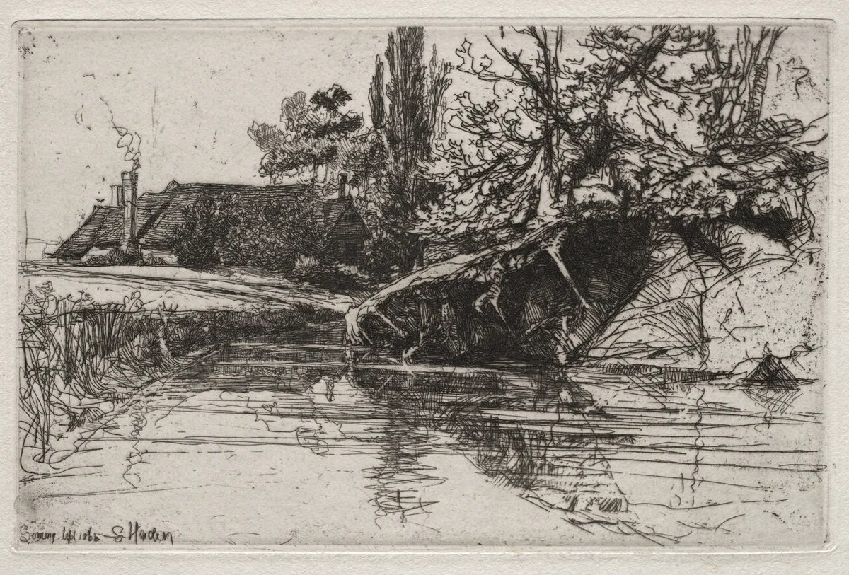 The Moat House by Francis Seymour-Haden, print, 1865