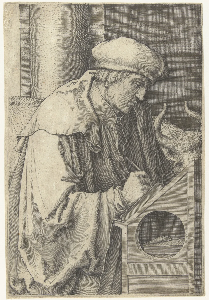De evangelist Lukas by Unknown, print, 1518