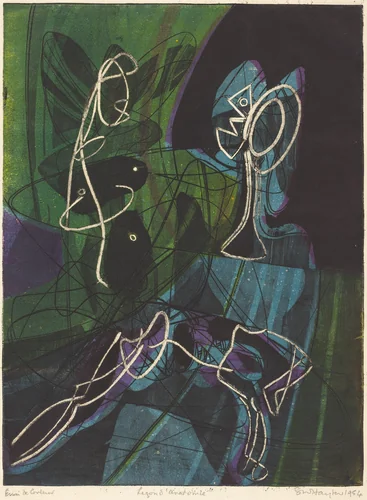 La leçon d'anatomie (The Anatomy Lesson) by Stanley William Hayter, print, 1954