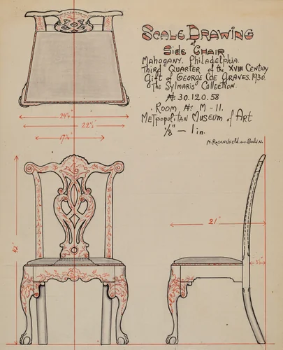 Side Chair by M. Rosenshield-von-Paulin, index of american design, 1936